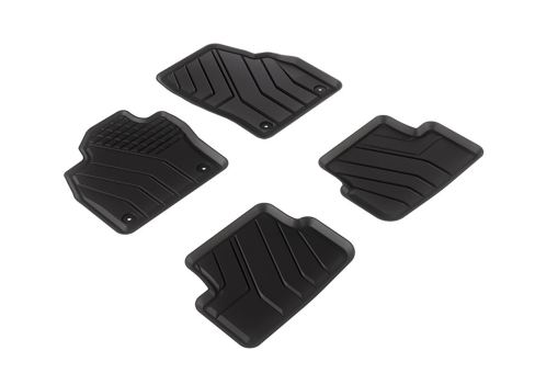 Premium Gummimatten passend für Seat Ibiza 6F ab 06/2017/ Arona FR Fussmatten Allwetter Schalen Matten 4-teilig schwarz Druckknopf rund 