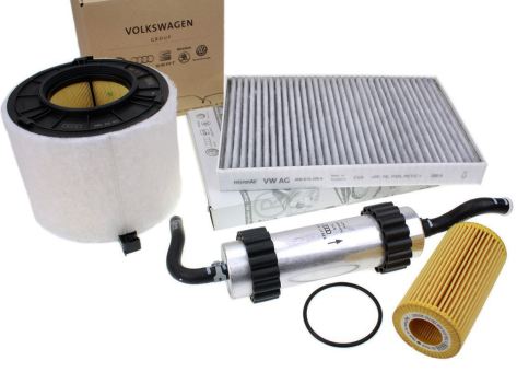 Original Audi Inspektionspaket A4 (8W) A5 (F5) 3.0L V6 TDI Service Filter Motor großes KIT 4-teilig 