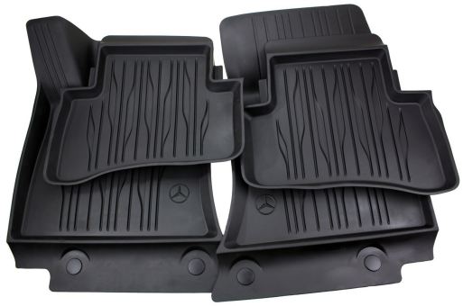 Original Mercedes-Benz Fußmatten E-Klasse S214 W214 / All-Terrain / AMG Allwetter Gummimatten Dynamic Lines 4-teilig schwarz 