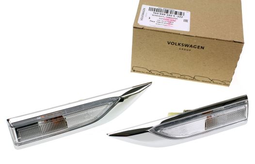 Original VW T6 Blinkleuchten Seitenblinker Set in Chrom links und rechts zur Nachrüstung 