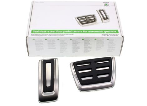 Original Skoda Pedale Octavia 5E Rapid NH Fabia NJ SuperB 3V Pedalkappen Automatik edelstahl 