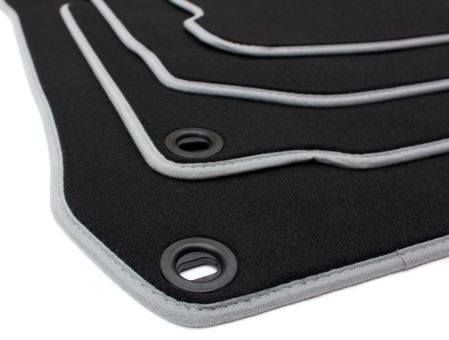 Fußmatten passend für VW Golf 4 Bora Beetle Velours Premium Qualität Autoteppich 4-teilig oval schwarz/grau 