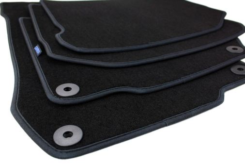 Fußmatten passend für VW Golf 4 Bora Beetle Velours Premium Qualität Autoteppich Druckknopf rund 4-teilig schwarz 