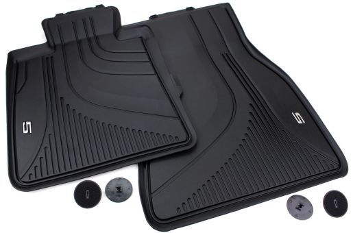 Original Fußmatten BMW 5er (G30 G31) M5 (F90) Allwetter Matten Gummimatten Premium Qualität vorne 2-teilig schwarz 