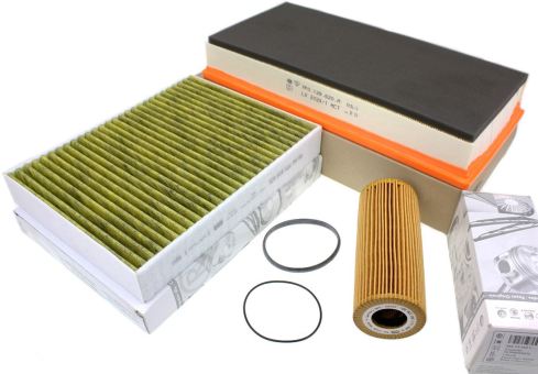 Original VW Touareg 7P 3.0 TSI V6 Benzin Motor Filter Inspektionspaket 3-teilig Service KIT Öl Luft Pollenfilter 
